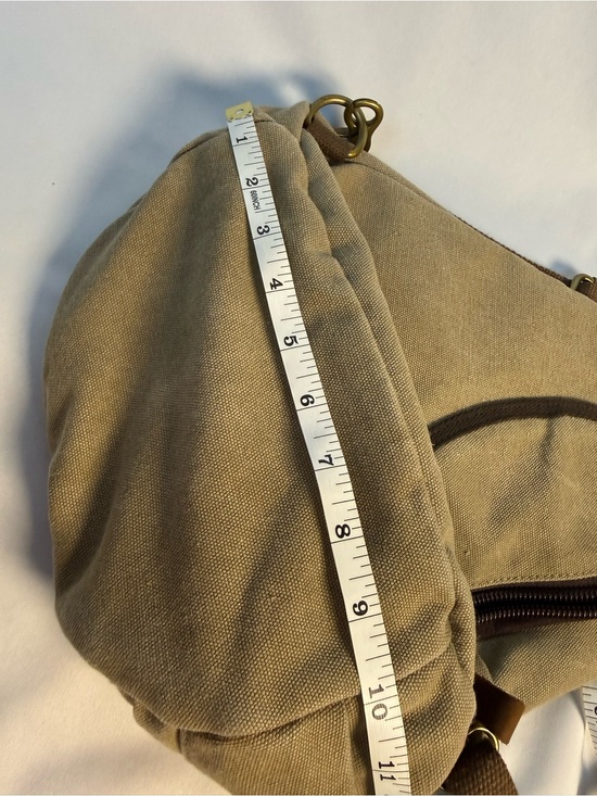 Convertible Canvas Backpack Sling Bag Khaki Brown Utility Travel main image 11